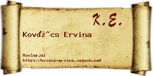 Kovács Ervina névjegykártya